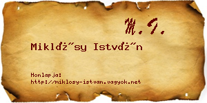 Miklósy István névjegykártya